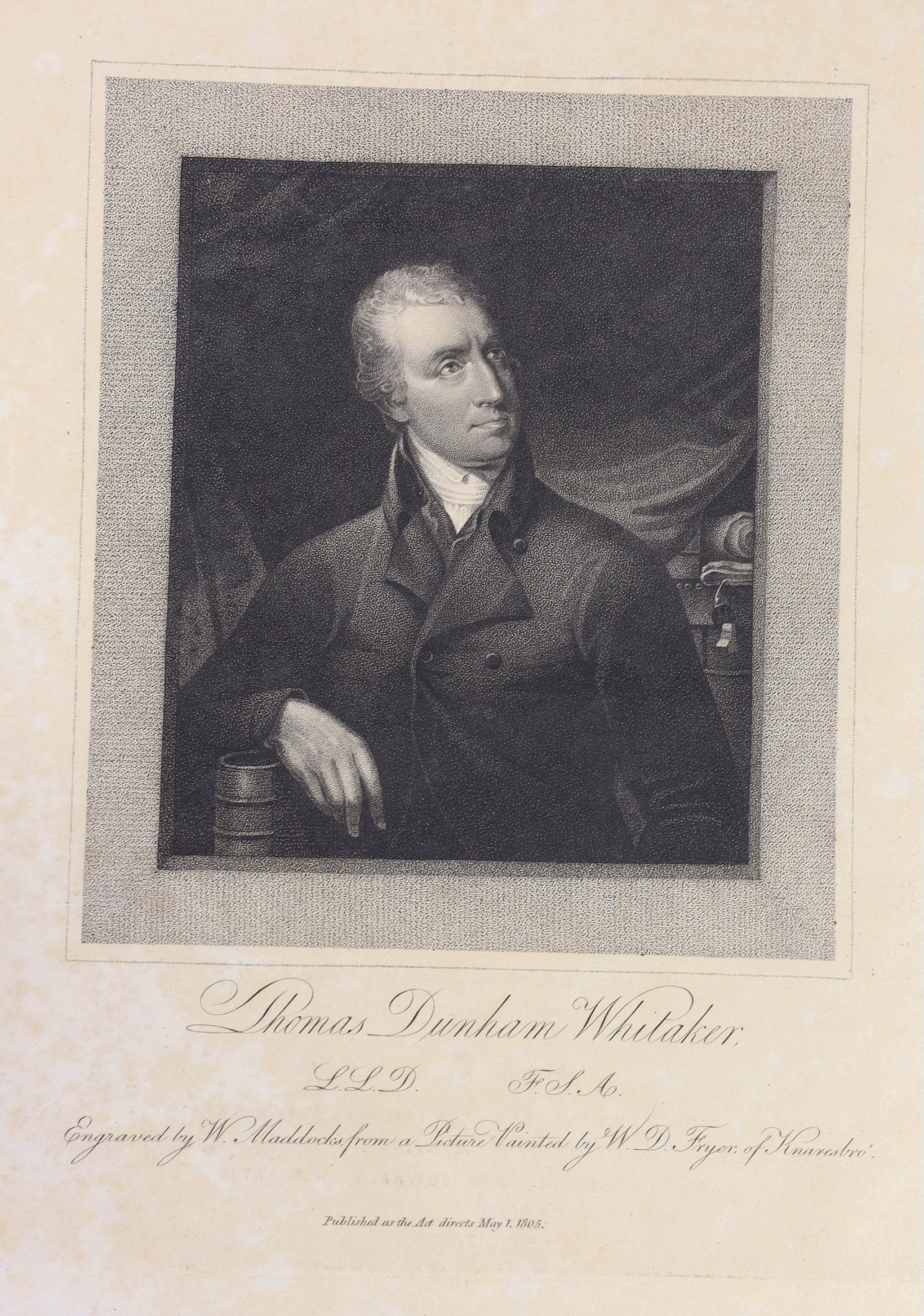 CRAVEN (YORKSHIRE) - Whitaker, Thomas Dunham - The History and Antiquities of the Deanery of Craven in the County of York, 4to, later cloth, with frontis portrait, 35 of 36 plates (lacking Clitheroe Castle [not in Yorksh